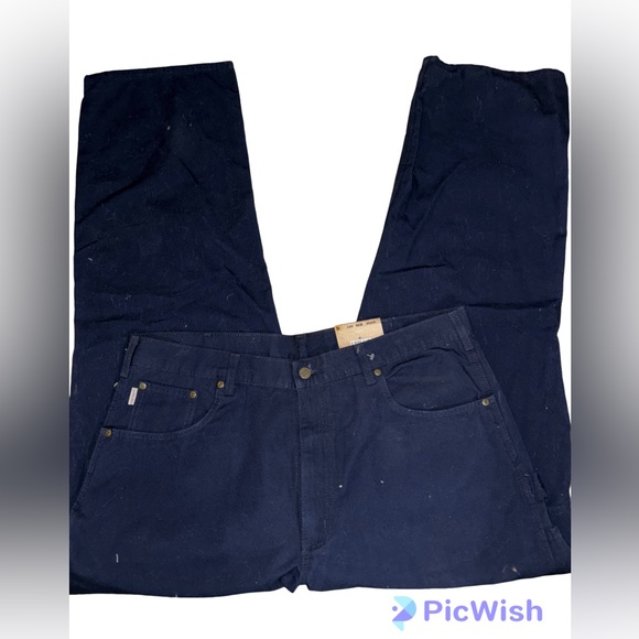 Carhartt Navy Canvas Carpenter Jean Loose Original Fit 40x34 New! - Picture 5 of 9